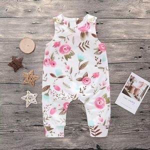 Baby Girl Pink Floral Jumpsuit